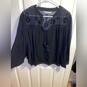 Zara black lace blouse